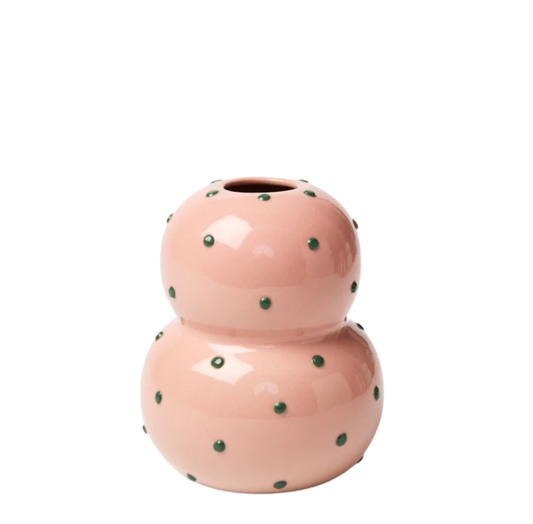 Fonda Vase | Pink Green Dotty