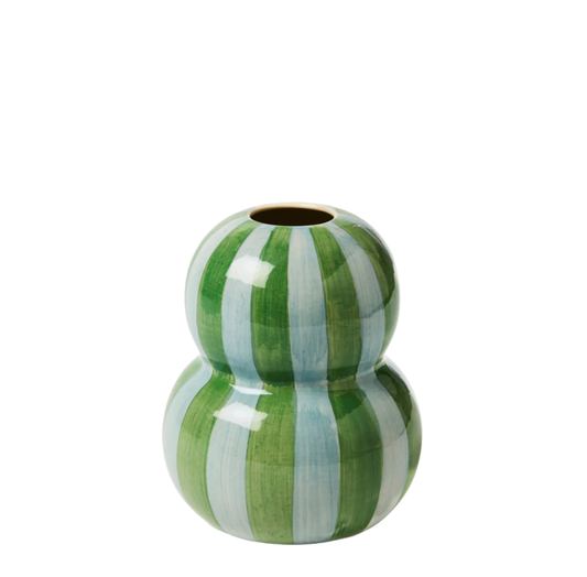 Green Blue Stripe Vase