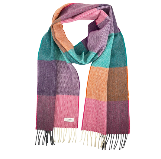 Merino Lambswool Scarf | Hyacinth + Orange