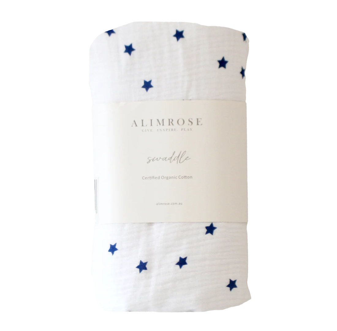 Muslin Swaddle | Navy Stars