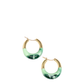 Small Horn Hoop Earrings | Moss | Brass