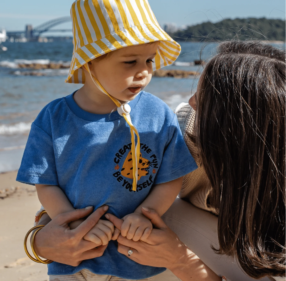 Baby Cotton Hat | Yellow Stripe | 1 - 3 Years