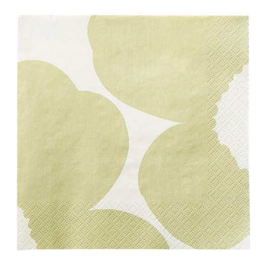 Iso Unikko Cream + Green Napkin | 20 Pack