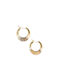 Small Horn Hoop Earrings | Sandy Pearl | Brass