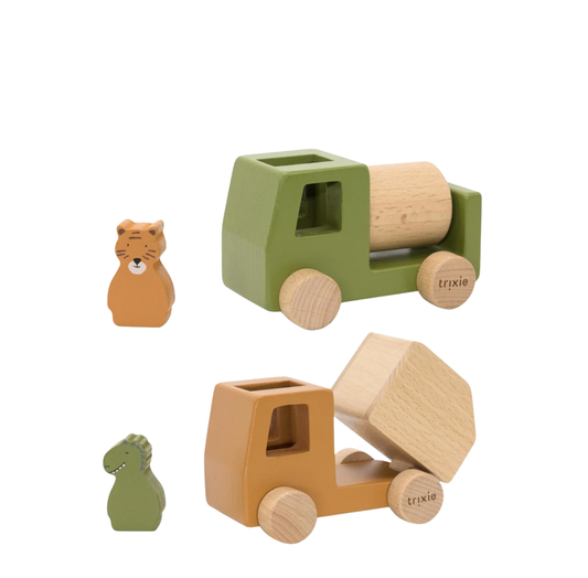 Wooden Animal Construction Car Set