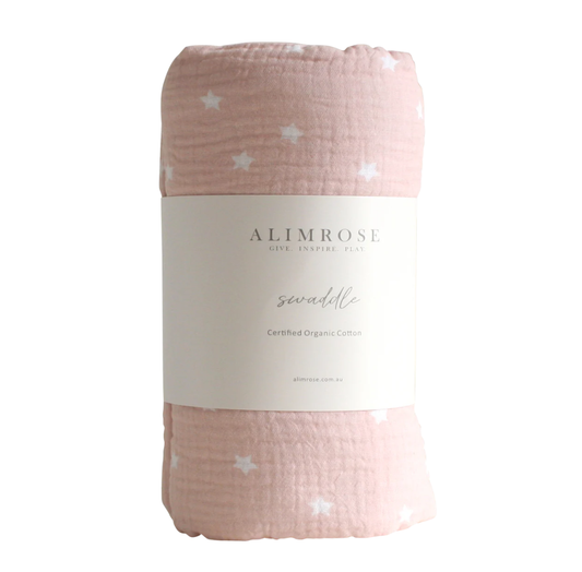Muslin Swaddle | Starry Night | Pink