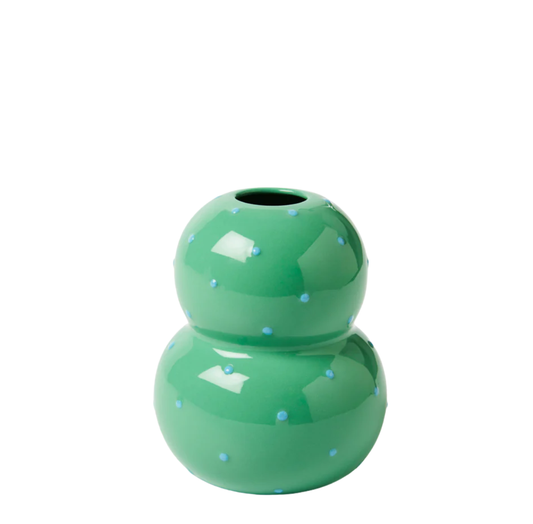 Green Blue Dotty Vase