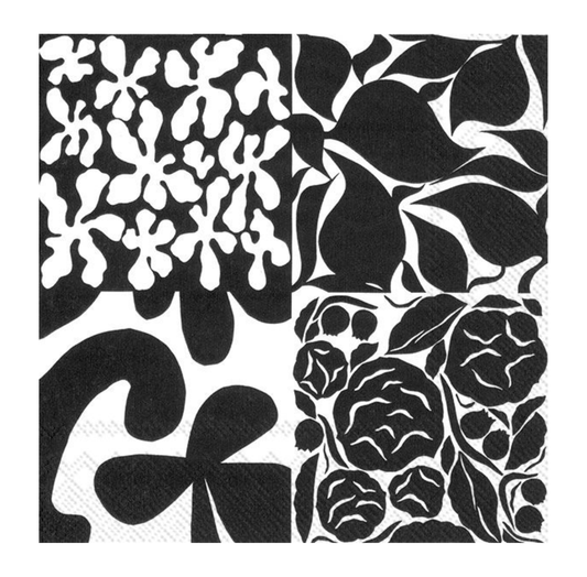Ruudut Black Napkin | 20 Pack