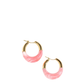Small Horn Hoop Earrings | Shell Pink | Brass