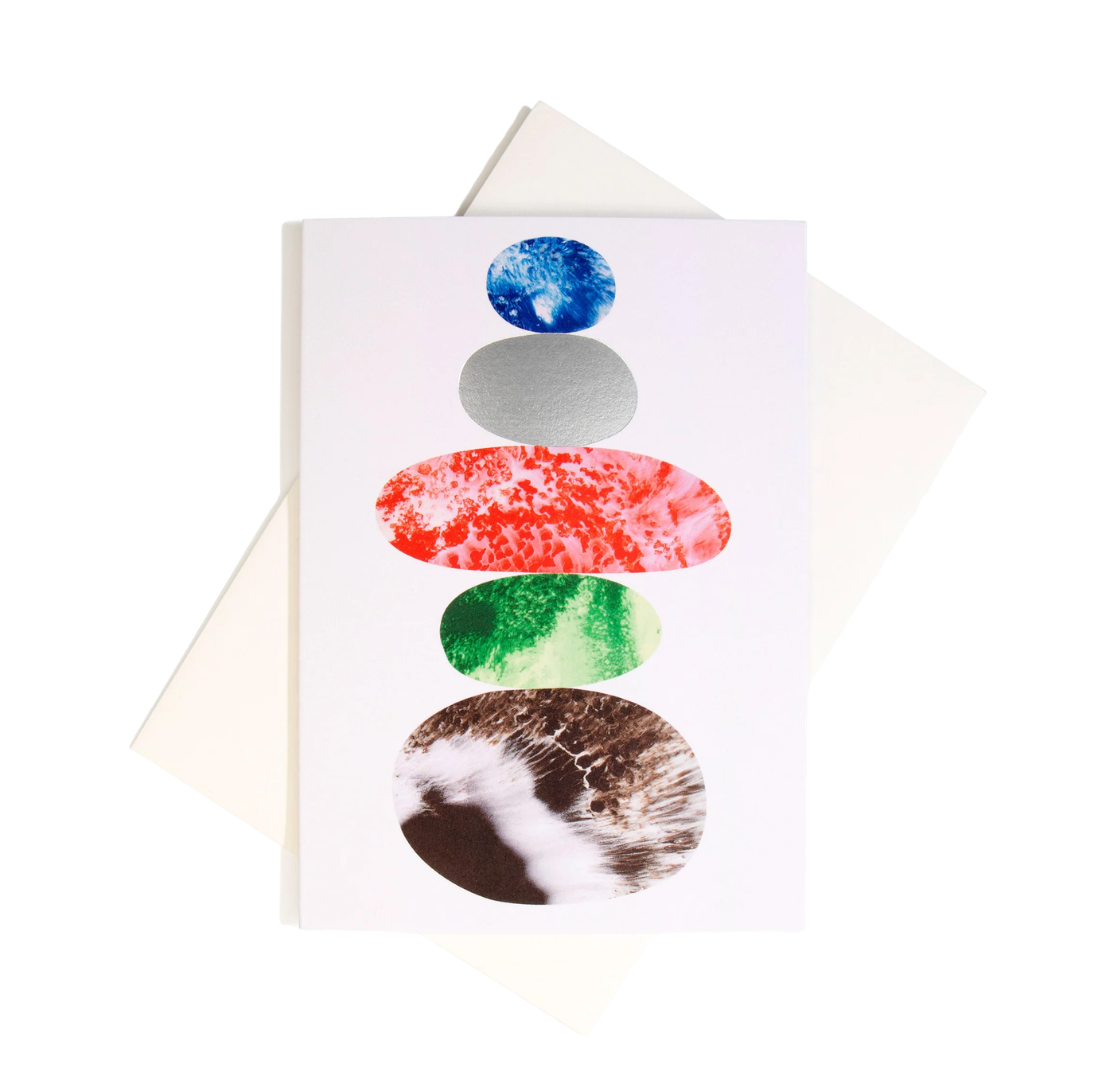 Watercolour Pebble Stack Greeting Card