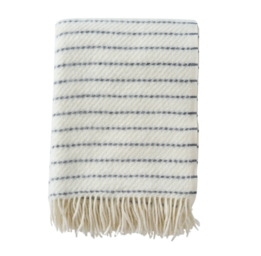 Blanket | White + Grey | Lambswool