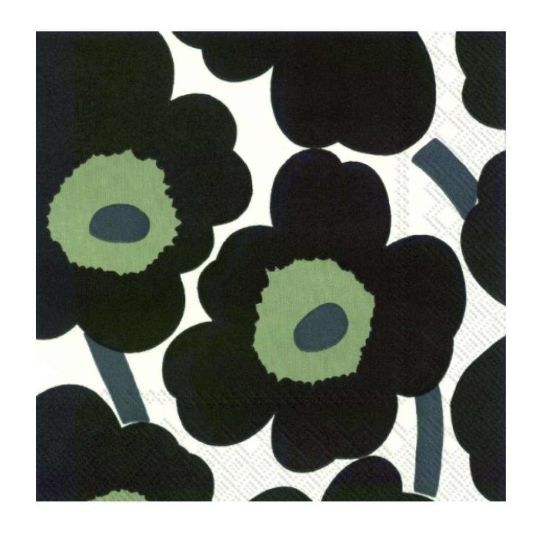 Unikko White + Black Napkin | 20 Pack