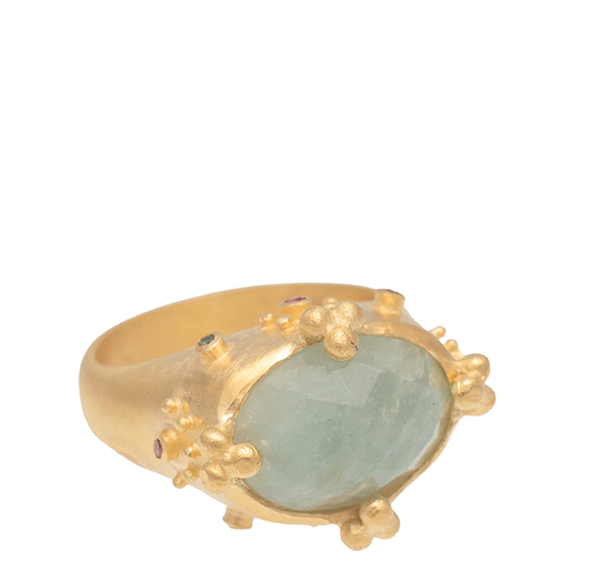 Aquamarine Atlas Ring