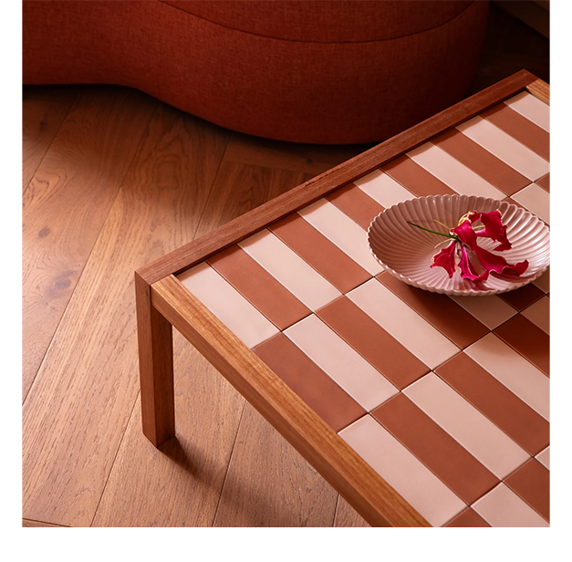 Tiled Side Table |  Blush Terracotta