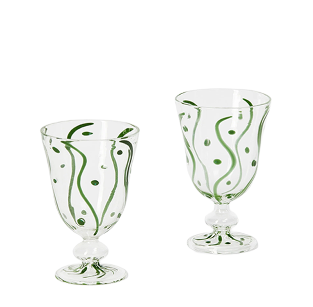 Waves Green Goblets | Set 2