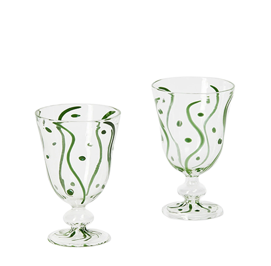 Waves Green Goblets | Set 2