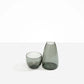Glass Pebble Carafe + Glass | Clear Black