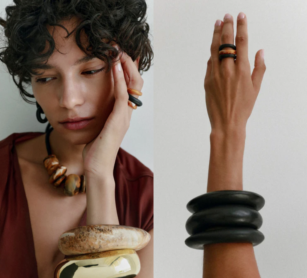 Modern Tribal Band Ring | Light Horn