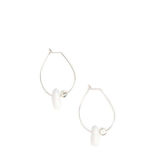 Joie De Vivre Earrings Silver | White Clear