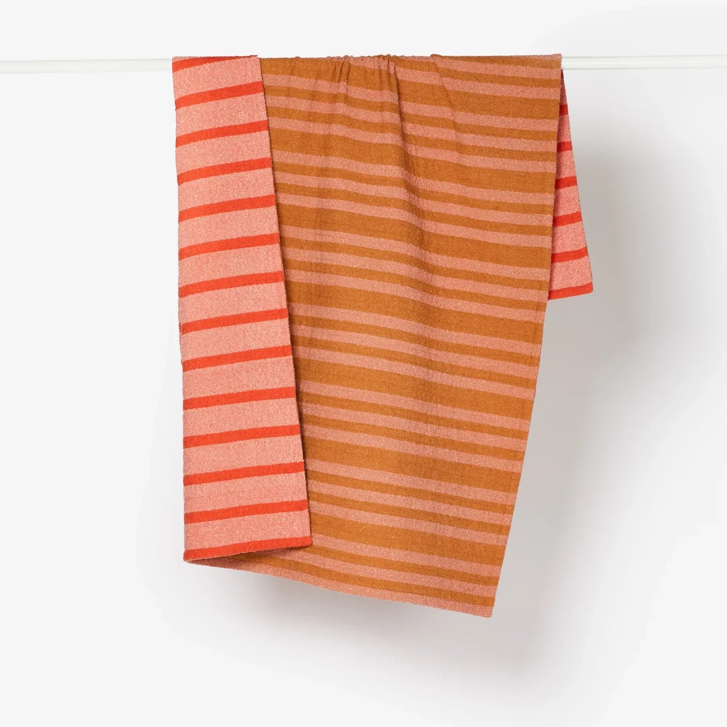 Boucle Stripe Throw | Red + Pink
