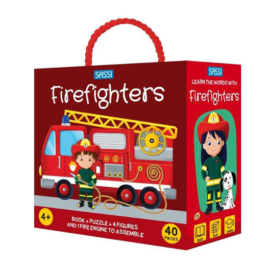 3D Puzzle & Book Set | Learn Words with Firefighters