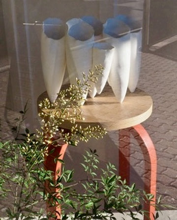 Metal/Wood Stool | 38.5x45cm