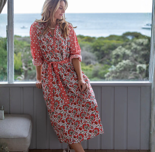 Folk Love Maxi Dress with Belt