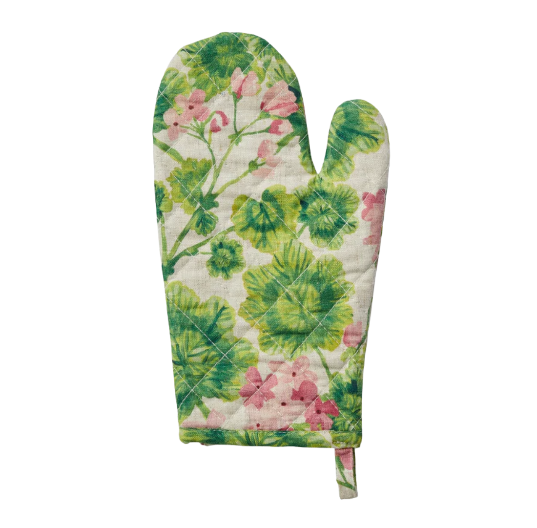 Geranium Multi Linen Oven Mitt