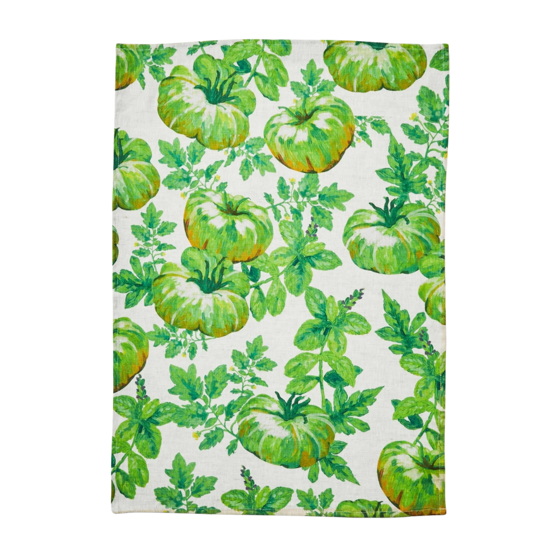 Heirloom Green Linen Tea Towel