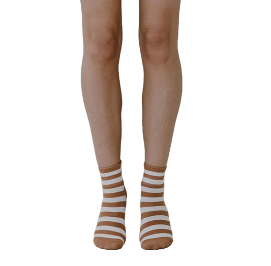 Ankle Cotton Socks | Rust Stripe