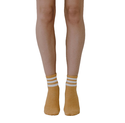 Ankle Cotton Socks | Mustard Stripe