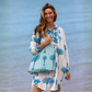 Los Cabos Shirtdress | White + Blues | 40% Off