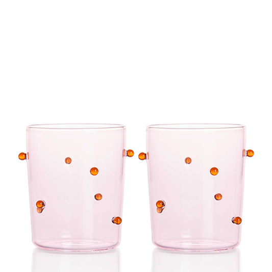 2 Pomponette Gobelets | Pink + Amber