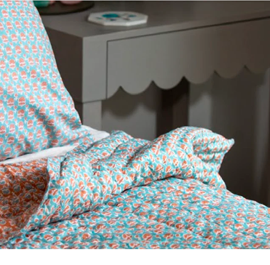 Virginia Quilt | Coral Wedgwood | 220 x 245cm