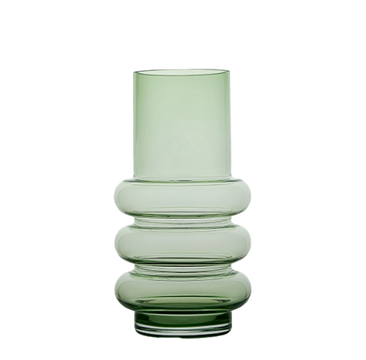 Cut Glass Vase | Green