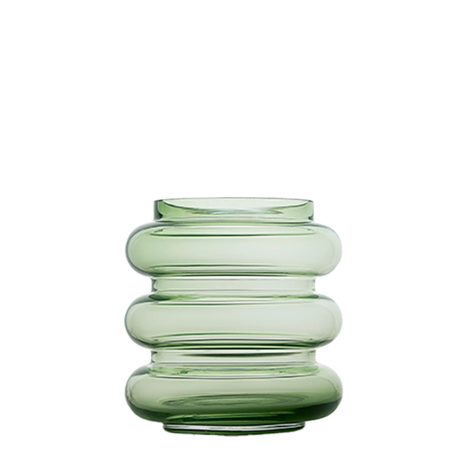 Cut Glass Vase | Green | M