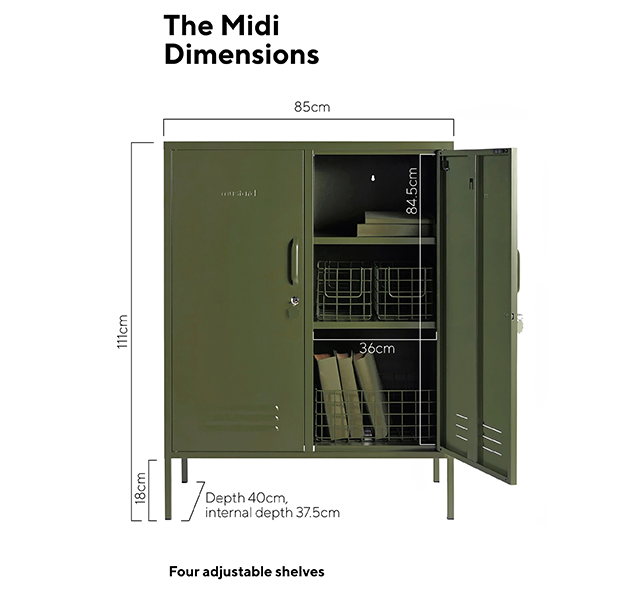 The Midi Locker | Olive