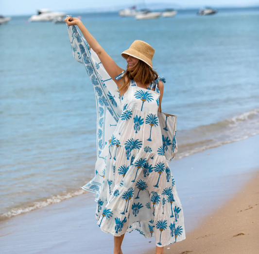 Sarong | Los Cabos | White + Blues