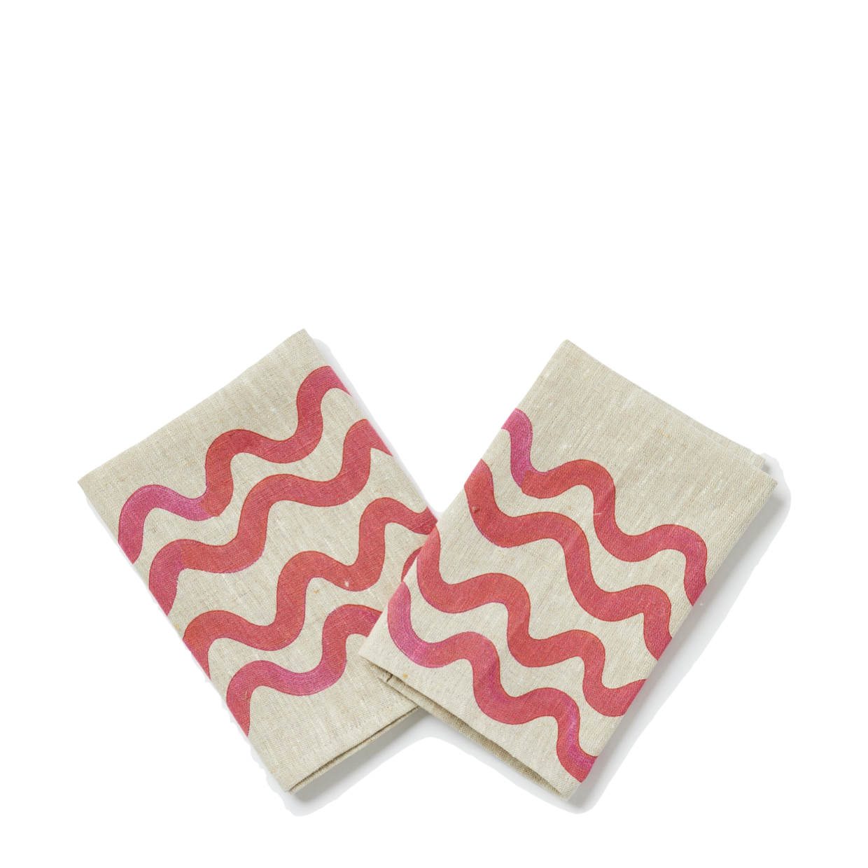 Linen Napkins | Pink Double Waves