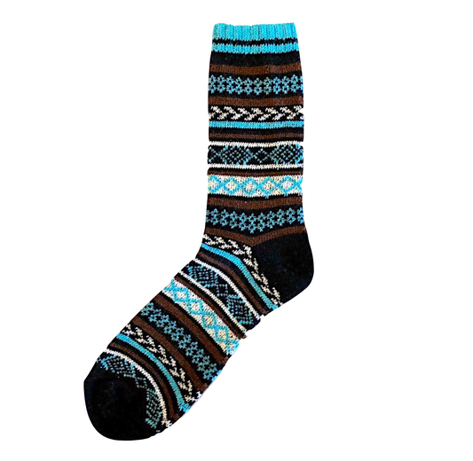Nordic Socks | Blue + Brown