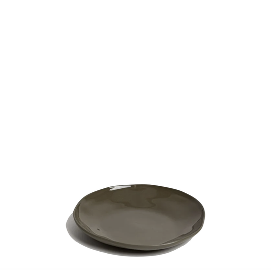 Organic Round Dish | Olive Green