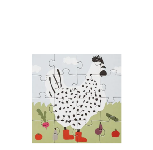 Children's Puzzle | 16 piece | Rooster Red Boots