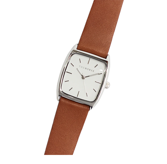 Dress Watch | Tan + Polished Silver