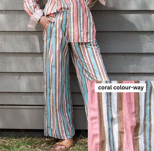 Virginia Palazzo Pant | Coral