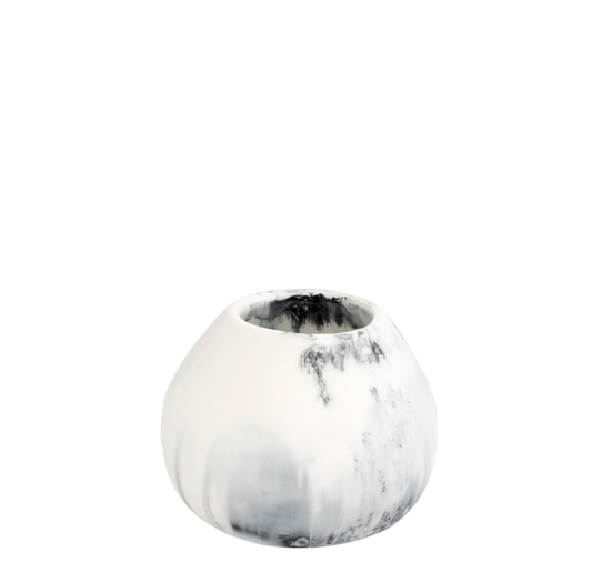 Volcanic Vase | White Marble  | Medium