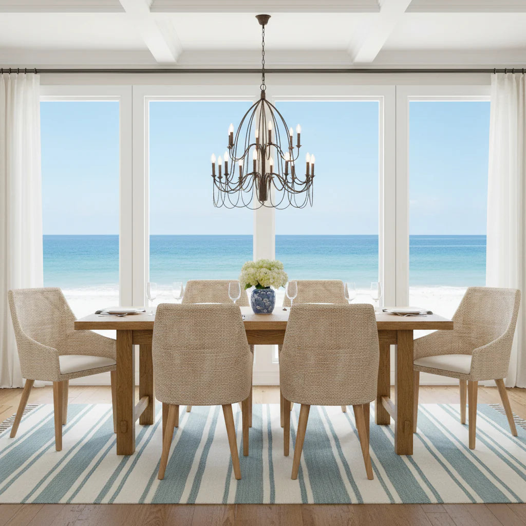 Extendable 3.1 m Hamptons Oakwood Dining Table