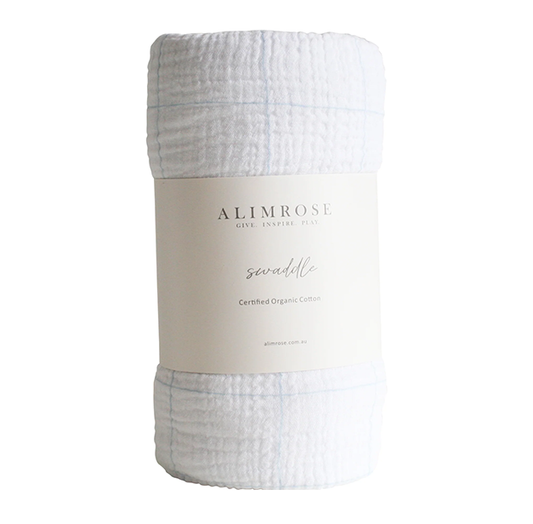 Muslin Swaddle | Grid Navy