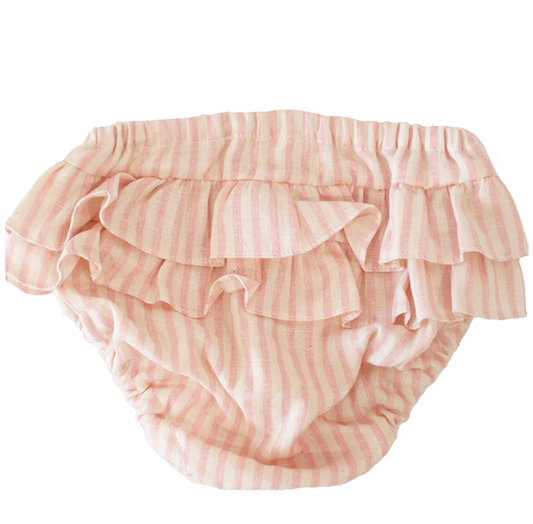 Ruffle Nappy Cover |  Pink Stripe