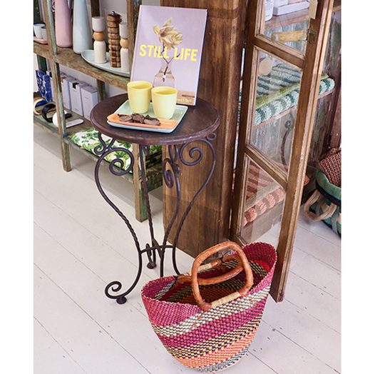 Side Table | Timber + Iron | 41 x 75cm high