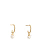 Tiny Pearl Hoops | Gold